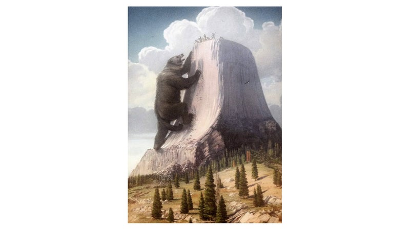 This oil painting by Herbert A. Collins has hung in the Devil's Tower National Monument Visitor Center since 1937, and now it's available online. It depicts Kiowa legend of the rock formation's genesis.