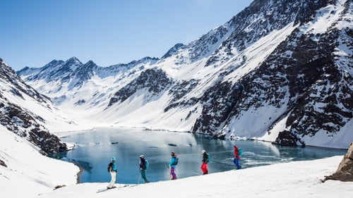 Blizzard Tecnica brought several of its staff, pro women athletes, and ambassadors to Portillo to test new prototypes and for a women’s initiative photo shoot the company is rolling out in 2017. Pictured left to right: Leslie Baker-Brown, Claire Brown, Jackie Paaso, Angelika Kaufmann, and Brenna Kelleher.