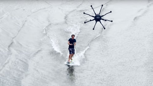 Is this drone surfing video a glimpse of the future or just a goofy one-off experiment?