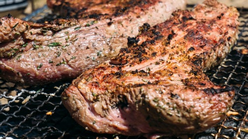 Steaks, fish, grilled veggies, and beer greeted hikers when they returned to the trailhead.