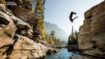 Seeking out deep pools to dive into is a passion for Steven Donovan, who took a seasonal job at Glacier so he could spend his free time exploring the park.