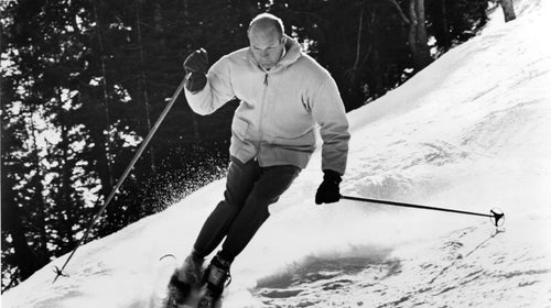 Warren Miller skies for the movie 