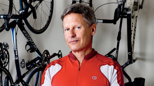 Johnson at home in Santa Fe a few days after racing in August's Leadville 100.