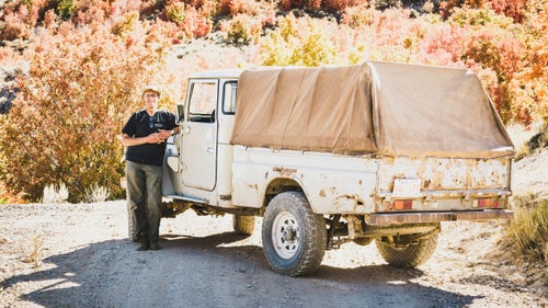 Kevin Biggs, Calgary, Alberta, 1978 Toyota Landcruiser FJ45, Eureka, Utah. Part of a overland group who traveled offroad from Green River to Salt Lake City for Cruiser Fest 16.