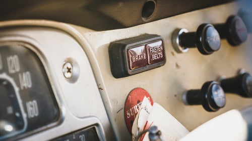 The dashboard of a 1978 Toyota Land Cruiser FJ45.