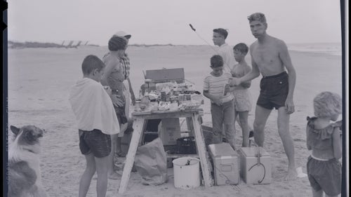 A family enjoys a picnic at Cape Hatteras National Seashore, in North Carolina, in 1956. The NPS saw a huge influx of visitors in the 1950s following World War II.