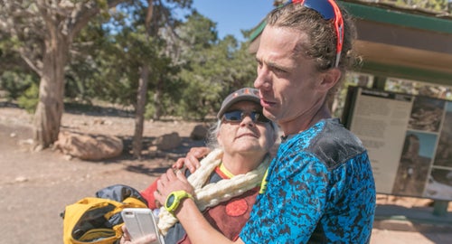 Another benefit of home-court advantage: Walmsley got to see his parents after 42 miles of lonesome canyon running. They had driven up from Phoenix to be there for the finish.
