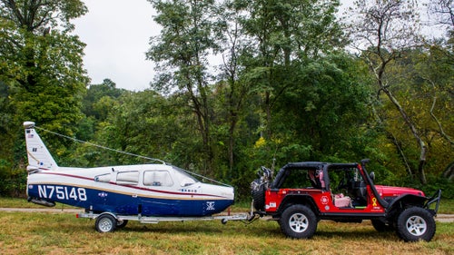 Timothy Hill wanted a trailer that his Jeep Rubicon could tow. Then he found this airplane, which had crashed near Miami, on Ebay. He ditched the wings, cut three feet off the tail, and spent a year building out the interior, adding twin-bed recliners, a fridge, a TV, hot water heater, and shower. He then welded it to an aluminum jet-ski trailer. The whole thing weighs 800 pounds.