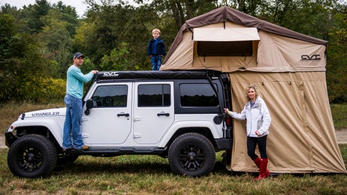 Jeeps can do things other off-road vehicles can’t. Jason Ingle’s Wrangler Sahara can do even more, thanks to its two-inch lift, on-board solar, and smart accessories like the ARB fridge. We like the Gobi Rack and Cascadia Vehicle Tent, which can slide into different positions on the rack. It’s not finished yet: Ingle is in the process of building custom storage boxes from aircraft-grade aluminum for the back of the Jeep.