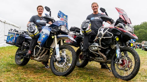 Off-road bikes are always a popular option at the expo (they get their own campground), and few people have spent more time on their bikes than Simon and Lisa Thomas, who’ve been riding around the world for 13 years straight. After three months of conversions, their BMWs (an R 1200 GSA and an F 800 GS) are fully custom, from the hubs to the seats.