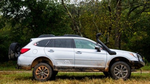 All-wheel-drive Subarus don’t have the cachet of a Land Rover Defender, but Subie owners know their station wagons are capable off-road machines. Grant Wilson added a two-inch lift that beefed up the front and rear springs on his 2016 Outback. He also added a steel front bumper and custom rear bumper with a tire swing and Superwinch, plus a snorkel from an old Mitsubishi Montero. The result: the most badass station wagon we saw at the show.