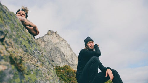 Heimen and Kristian Tolaas Trondsen looking out over the Romsdal Valley.