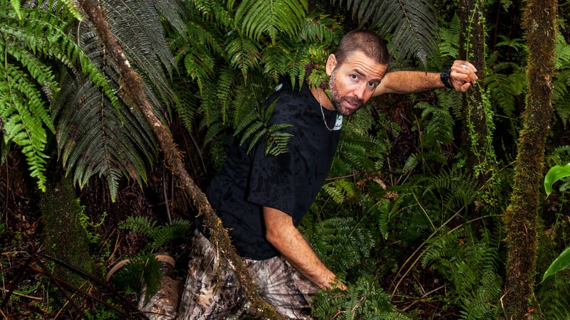 Andre Raine at work in the jungle.