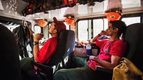 A look inside a Roosevelt Hotshot buggy at the Eightmile Fire (2014) in Colorado. These buggies become a home away from home for the crews during fire season.