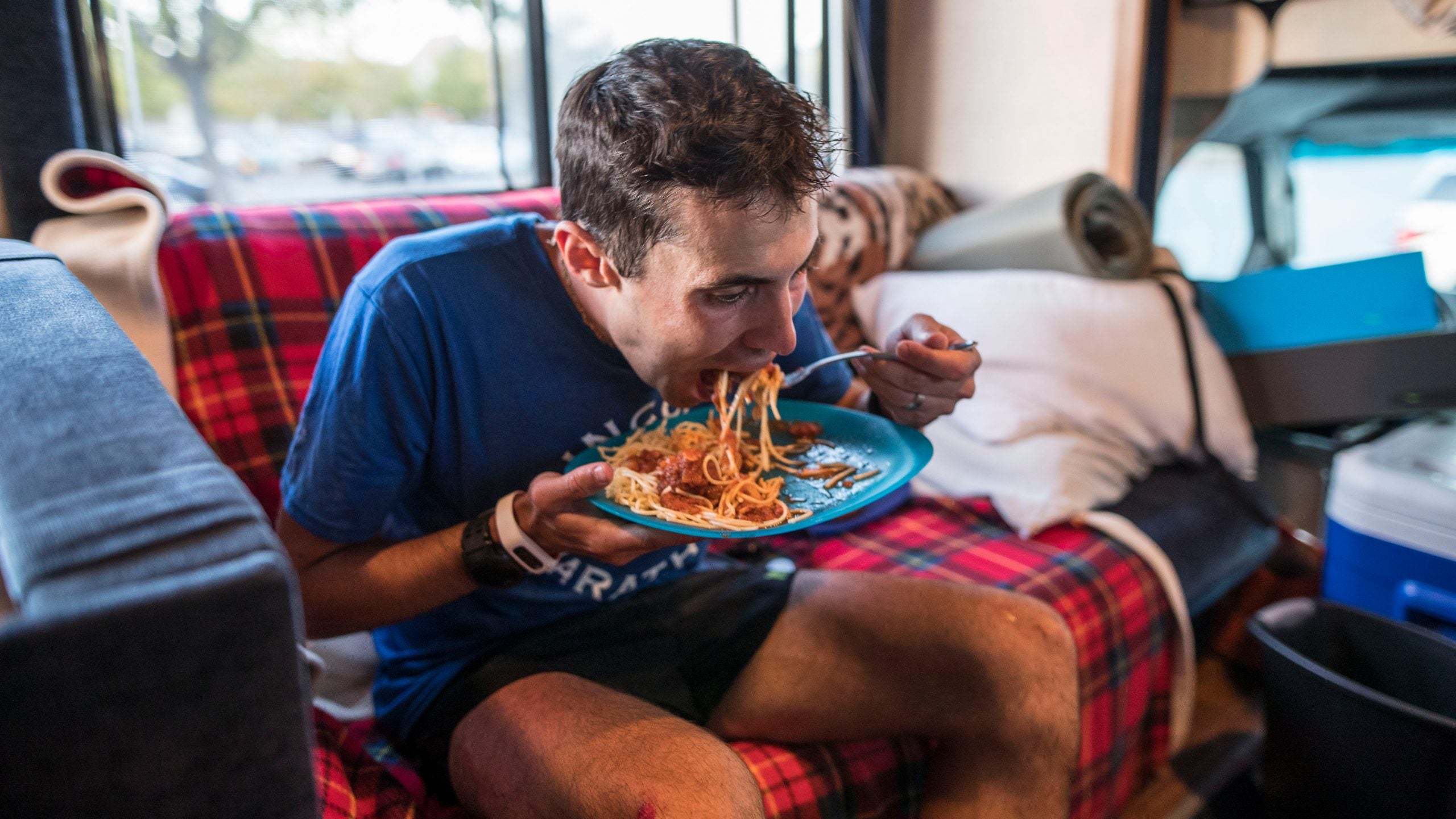 What, exactly, does between 9,000 and 14,000 calories look like, and how did Kostelnick manage to eat that all in one day?