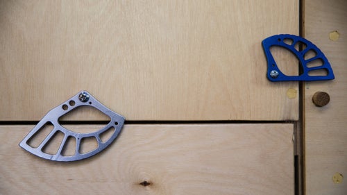 Honnold uses repurposed Black Diamond cam lobes to keep the van鈥檚 drawers closed while driving.