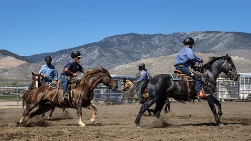 In 2002, the Stewart Conservation Camp built a 500-horse training facility adjacent to the 1,400-inmate Northern Nevada Correctional Center. “By utilizing inmate labor, expenses are lower for the BLM, and it provides a way for horses to be trained and put into public care,” says Justin Pope, supervisor of the program. “To date, over 1,000 horses have been adopted through the program.”