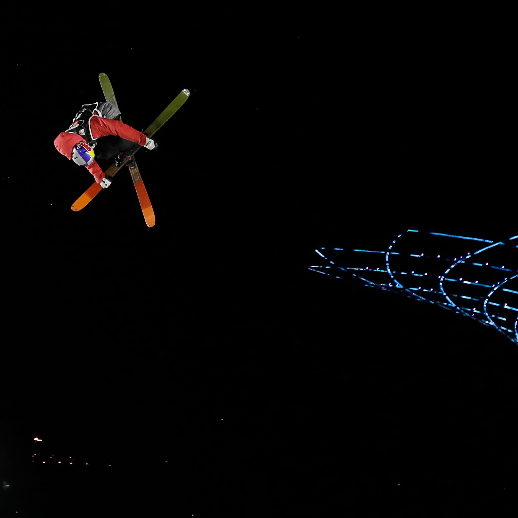 K2 Ski Team member Kai Mahler during the International Ski Federation Freestyle Skiing Big Air World Cup in Milan.