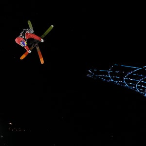 K2 Ski Team member Kai Mahler during the International Ski Federation Freestyle Skiing Big Air World Cup in Milan.