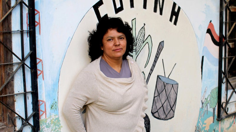 Berta Cáceres in La Esperanza in 2015.