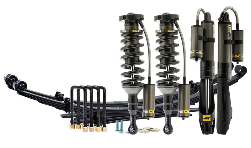 Traditional high-quality aftermarket internal-bypass shocks like theses OME BP-51s mount the bulky reservoirs out of of the way, on the vehicle's frame, while the quality is visibly very high.