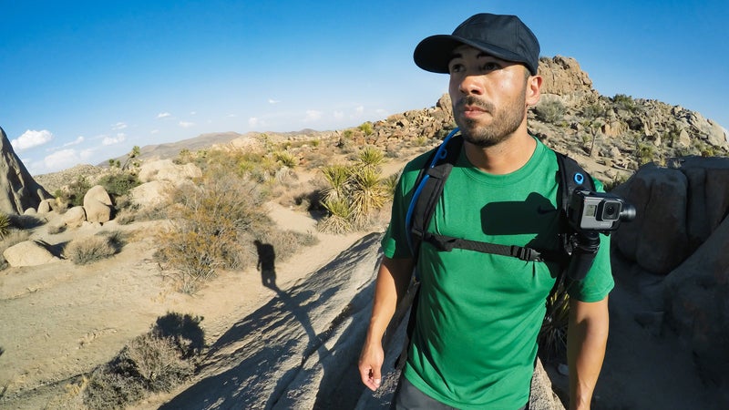 The Grip mounts to backpack straps for buttery-smooth POV footage.