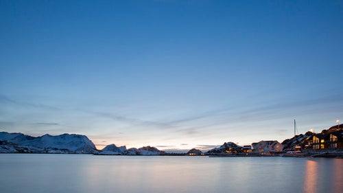 Home base for the Senja trip is a converted fishing lodge in Hamn, which now serves as Pure Ski’s hub during its annual March visits to northern Norway. The cove where the lodge is located is protected from the wind by a small fjord that falls gently to the sea. Twenty or so houseboat-style condos provide comfortable guest quarters.