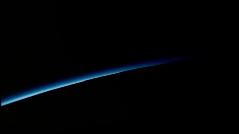 Orbital sunset photographed by astronaut John H. Glenn Jr. aboard the "Friendship 7" during his Mercury-Atlas 6 (MA-6) spaceflight.