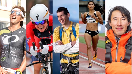 Jesse Thomas, Evelyn Stevens, Alex Honnold, Brenda Martinez, and Jimmy Chin.