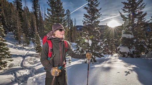The FallLine jacket on a backcountry tour.