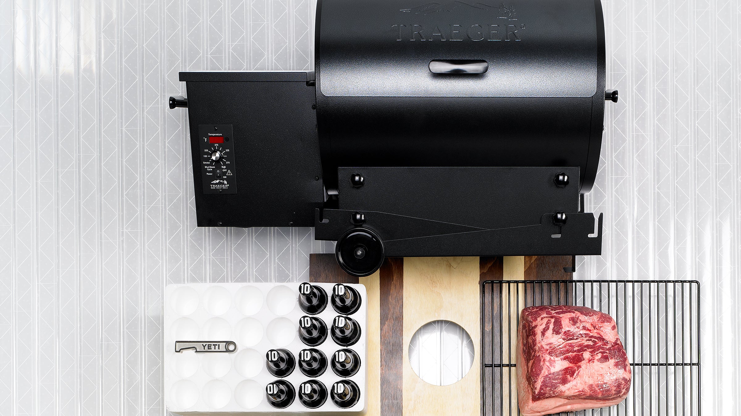 Start smoking the pork before the lifts close to ensure a thorough cook.