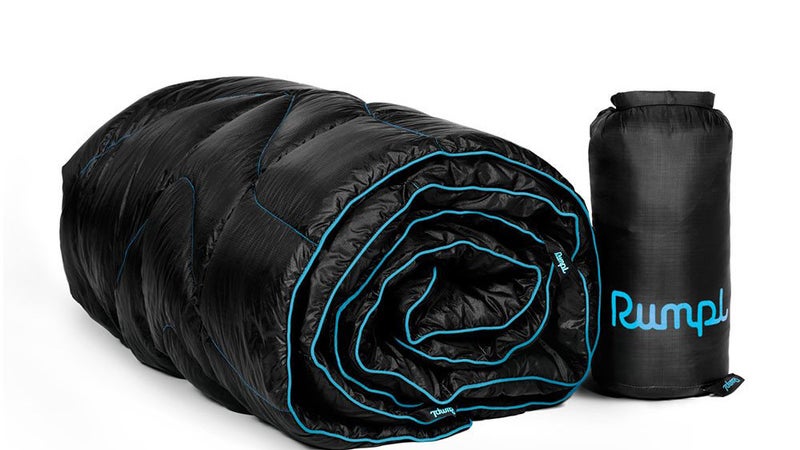 Light, packable, and warm, this puffy blanket carries the same benefits as a nice sleeping bag, just in a more versatile format.