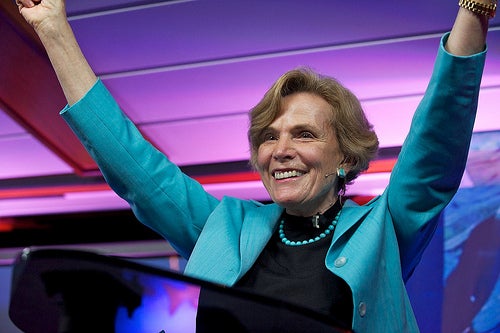 Sylvia Earle on stage during Session 1 on the Mission Blue Voyage in the Galapagos. Credit: TED/James Duncan Davidson