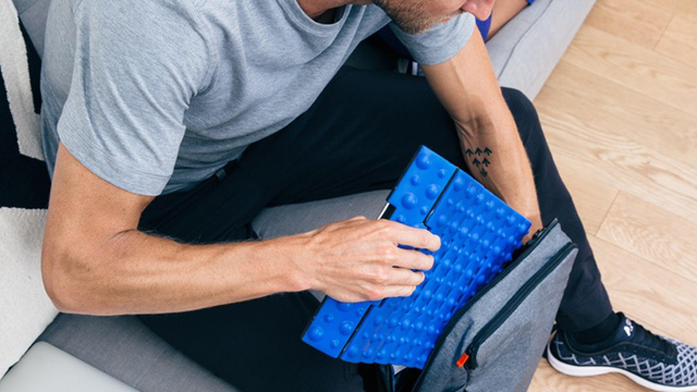 A foam roller for travelers.