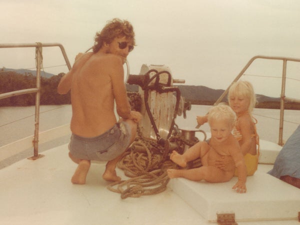 Lafferty, with daughters Jessie and Kianna, in Australia.