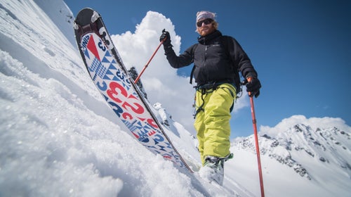 Going up with the G3 Alpinist Climbing Skins.