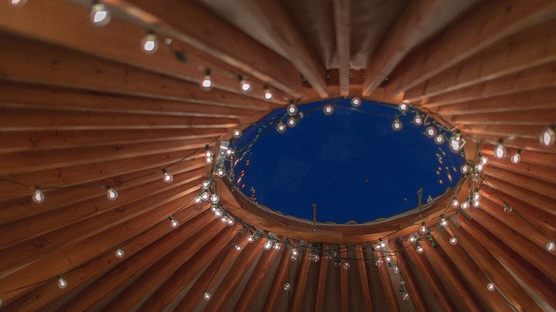 Whisper Ridge’s ten mountaintop yurts are outfitted with queen beds, hot showers, and modern furnishings.