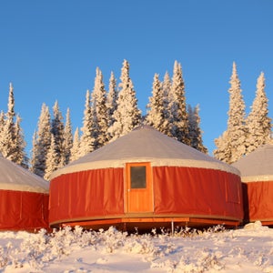 Whisper Ridge’s 10 mountain-top yurts are outfitted with queen beds, hot showers, and modern furnishings.
