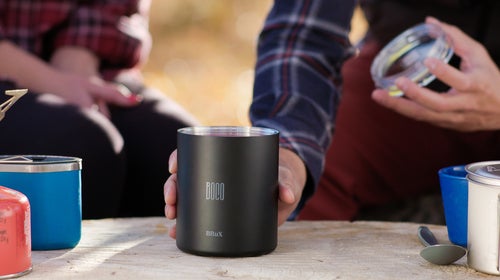 Brew and drink your coffee from the same device.