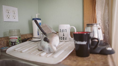 In addition to all the gear, there was also lots of stuff to make coffee.