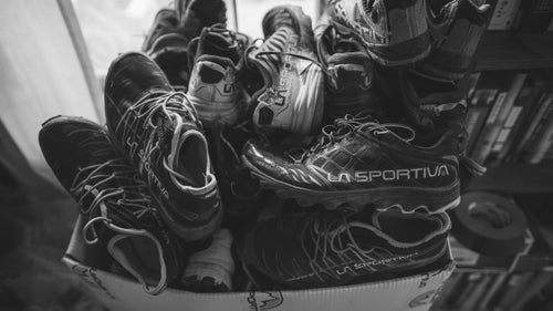 An ultra runner needs lots and lots of shoes.