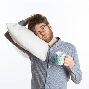 The author struggling to get moving in the morning.