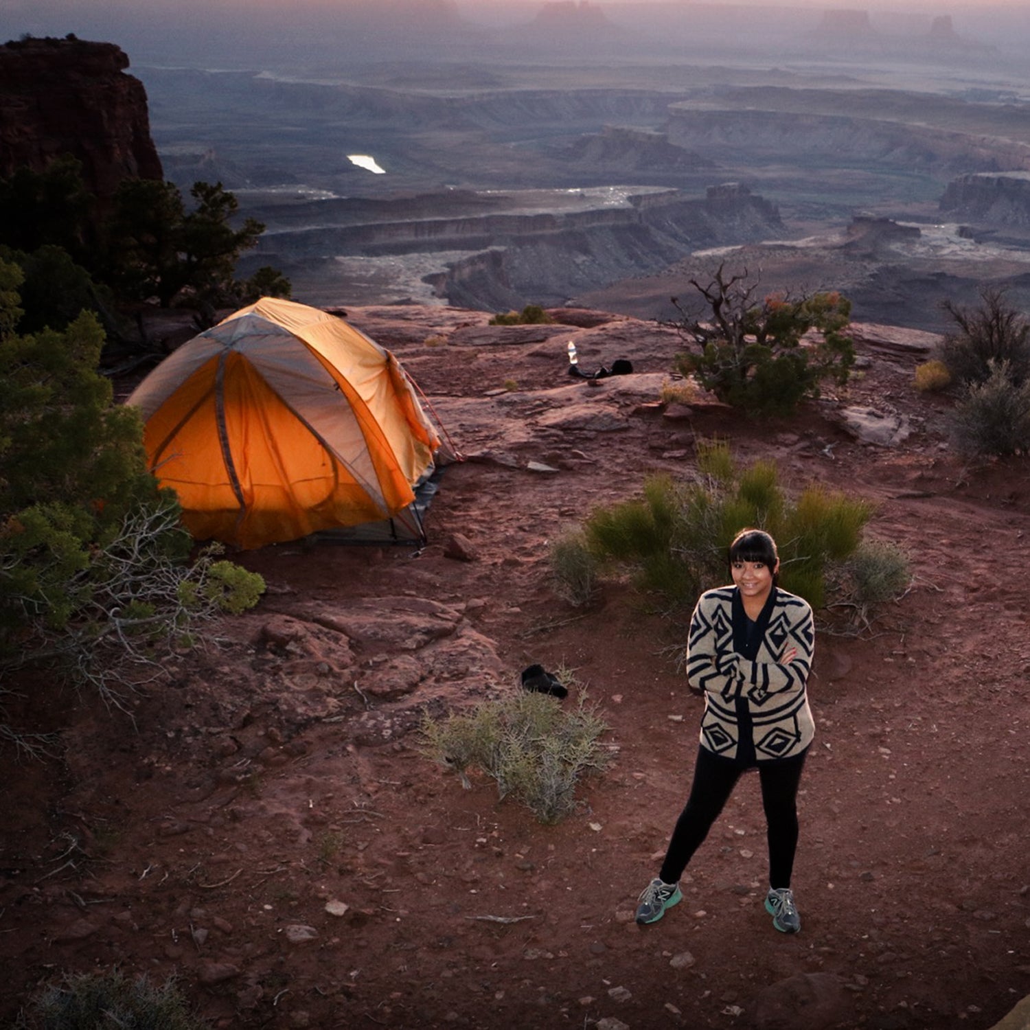 Tariq after setting up camp for the night.