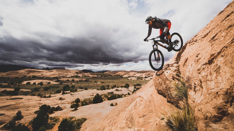 The sandstone on Slickrock is like Velcro for bike tires.