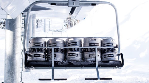 We'd gladly give up our turn in the lift line for these kegs.