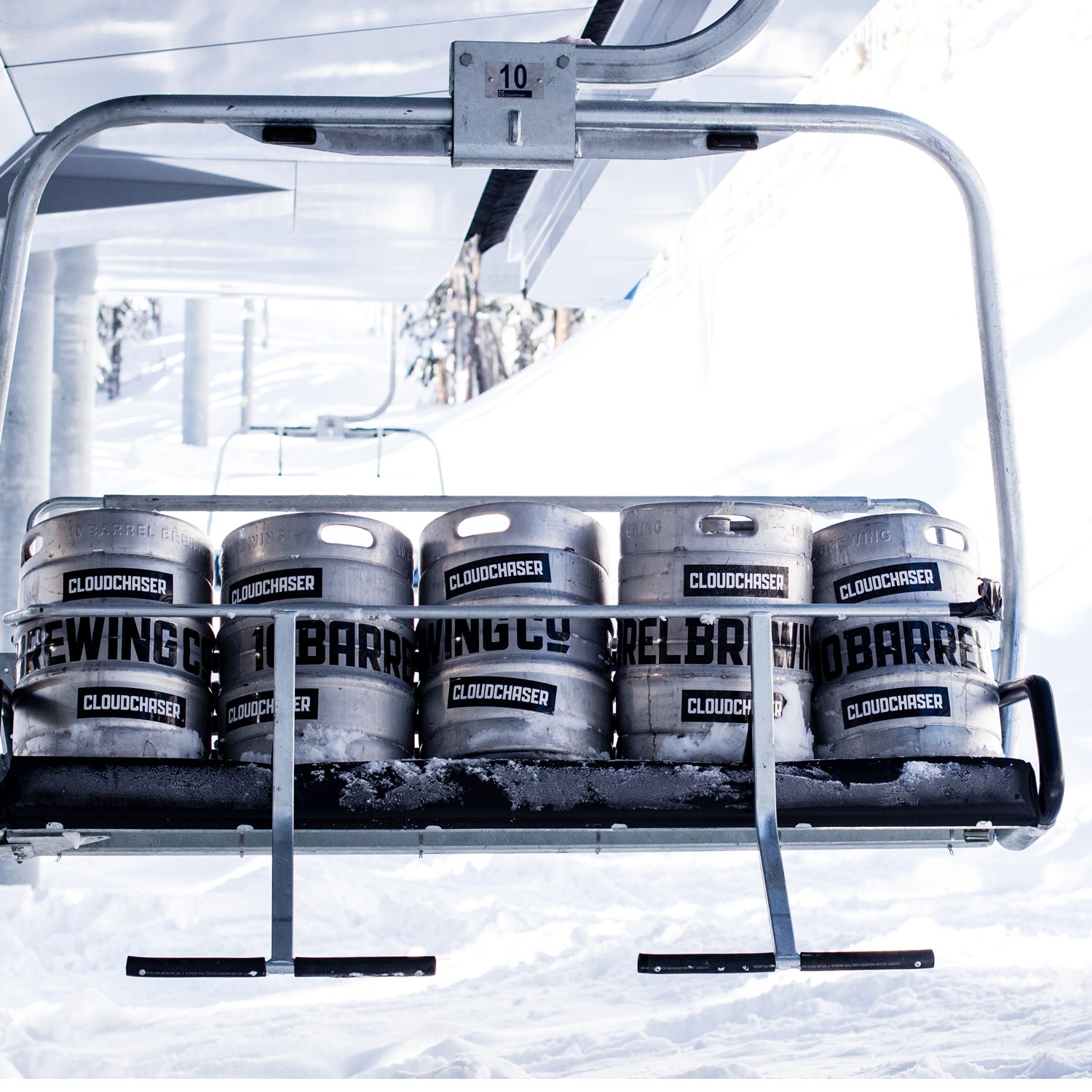 We'd glady give up our turn in the lift line for these kegs.