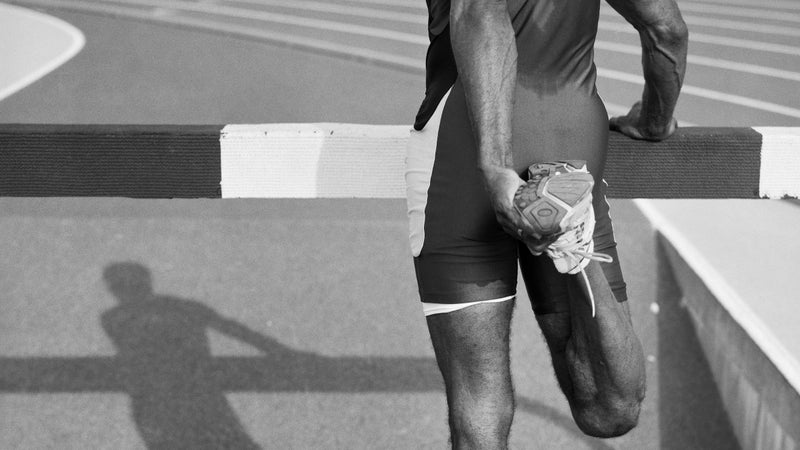 Senior athlete Golden Bertram, 65, of Huntsville, Alabama, warms up for the 2007 National Senior Games in Louisville, Kentucky.