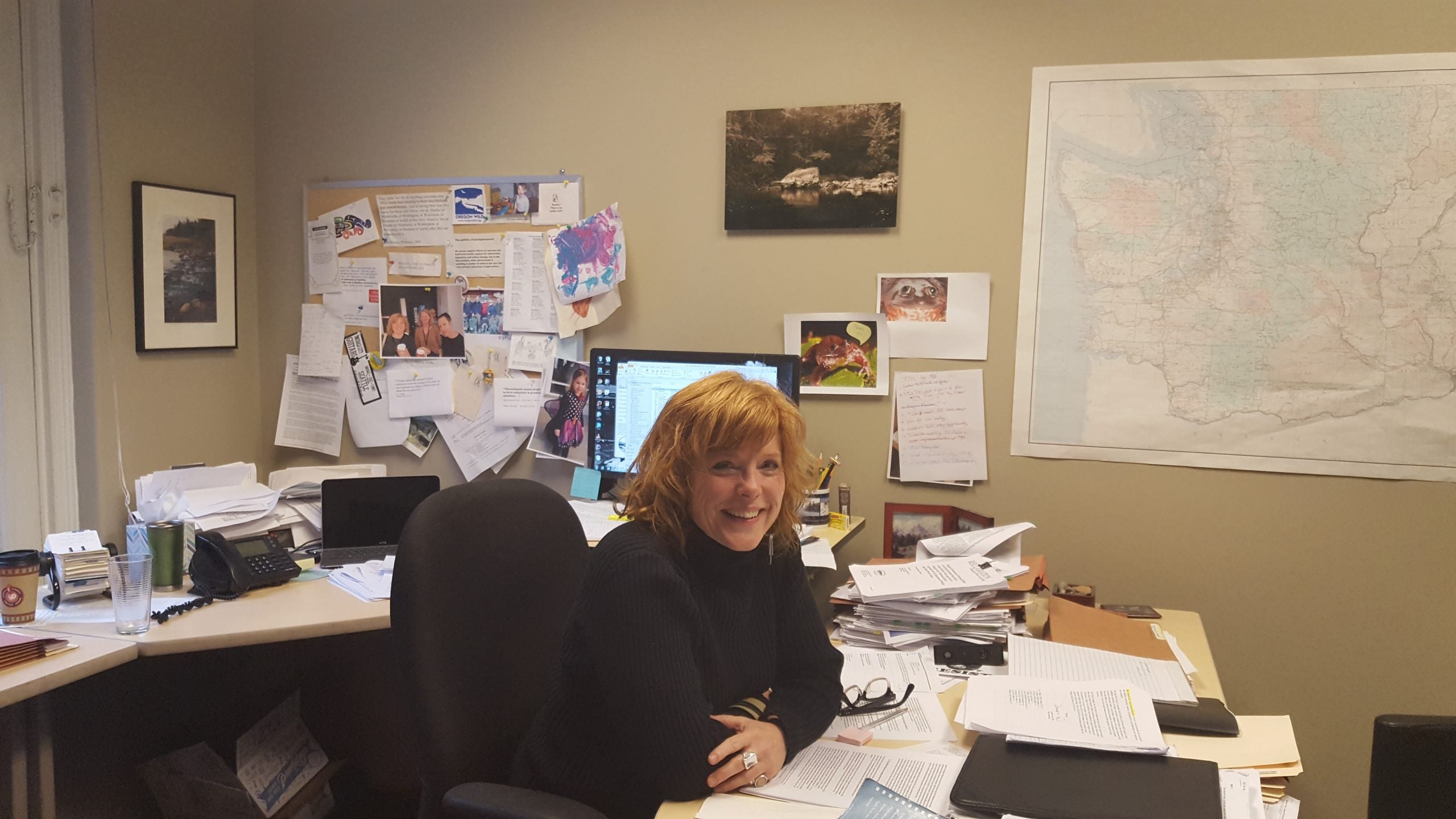 Attorney Janette Brimmer at her desk in EarthJustice’s Pacific Northwest office.