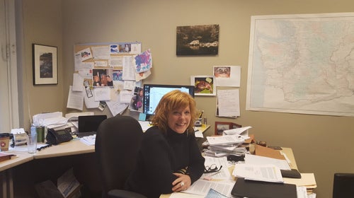 Attorney Janette Brimmer at her desk in EarthJustice’s Pacific Northwest office.