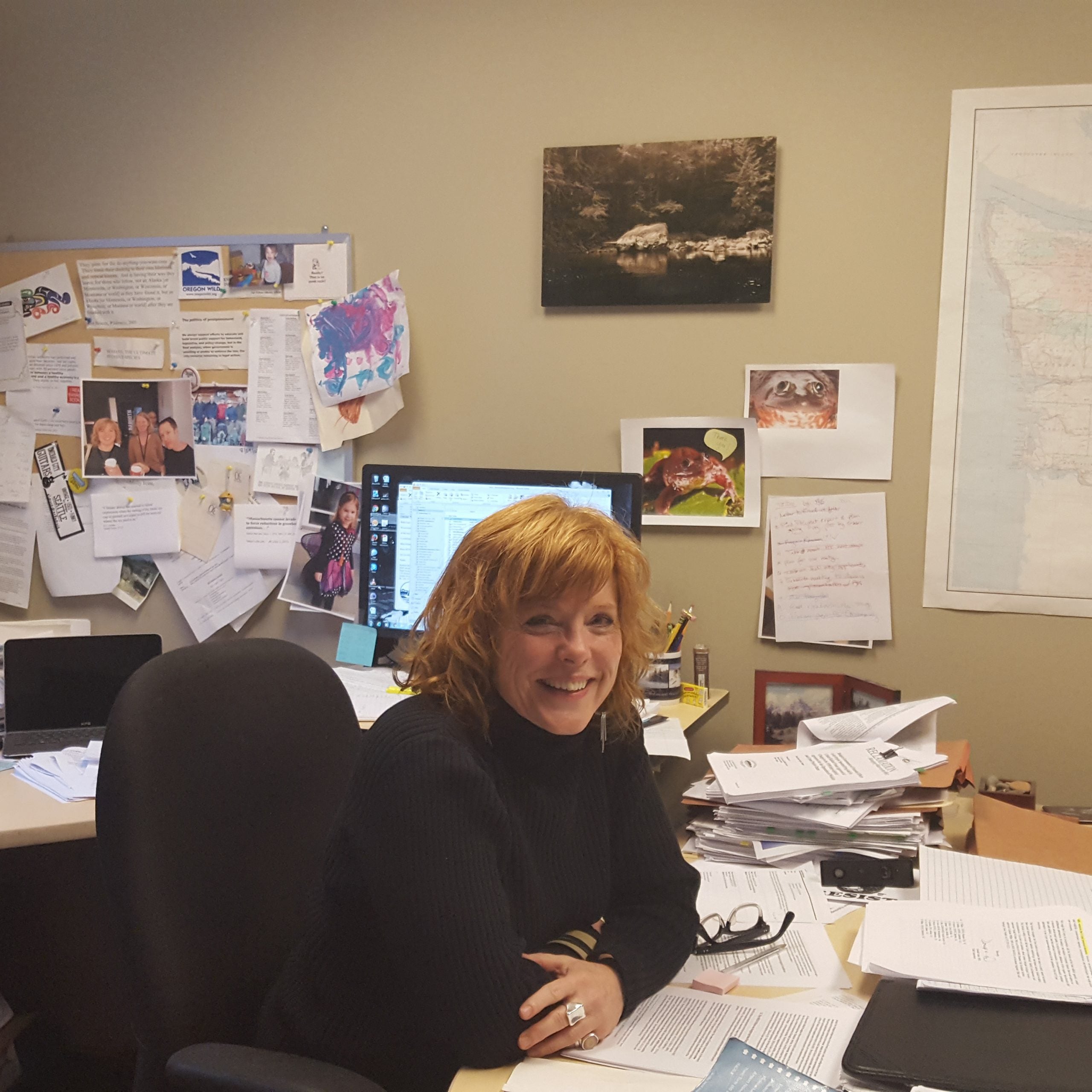 Attorney Janette Brimmer at her desk in EarthJustice’s Pacific Northwest office.